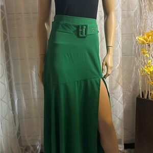 long skirt with leg opening